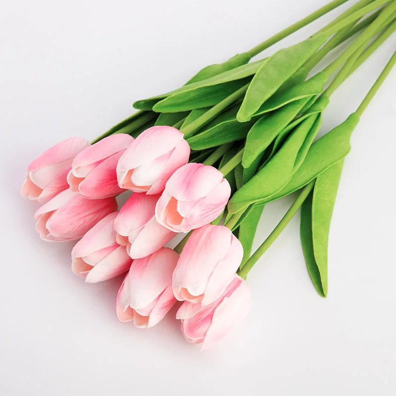 pink 1 шт., искусственные цветы тюльпаны, настоящие на ощупь, искусственные цветы, букет для украшения, цветы для домашнего подарка, свадебные декоративные цветы - Цвет: pink