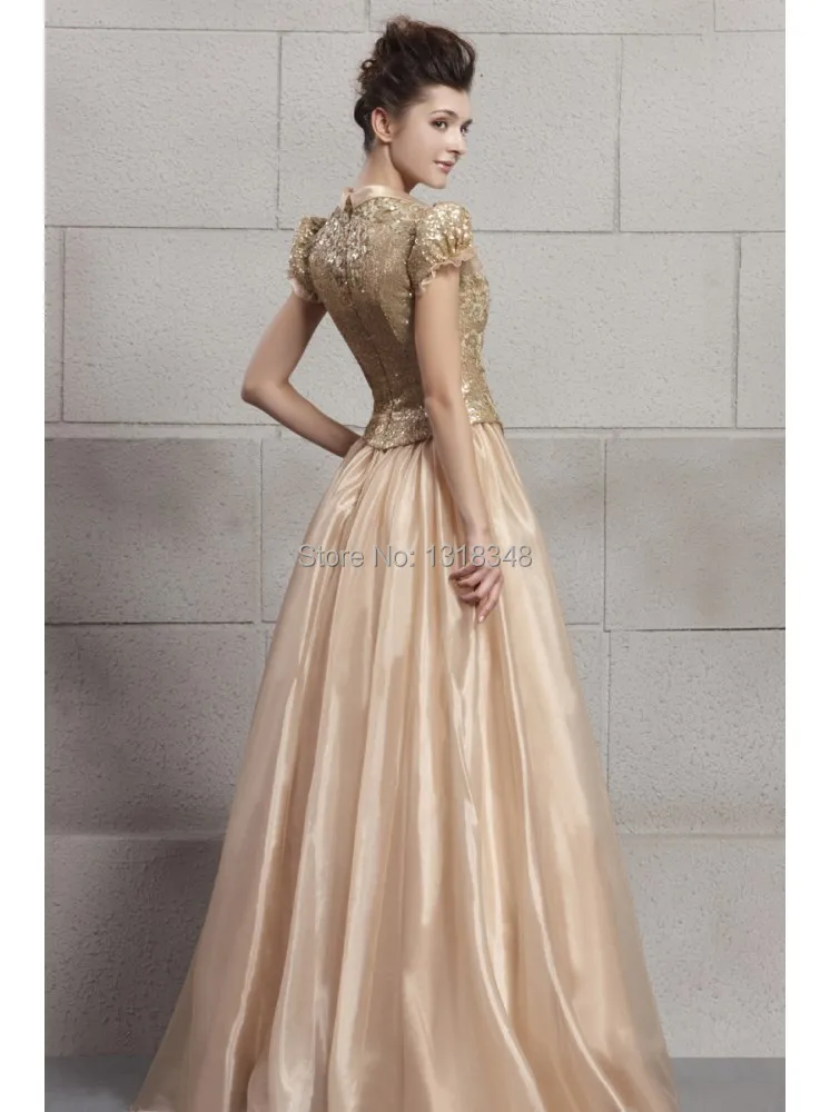 Champagne v neck short cap sleeve ball gown floor length quinceaneras princess dresses lace appliques sweet quinceanera | Свадьбы и