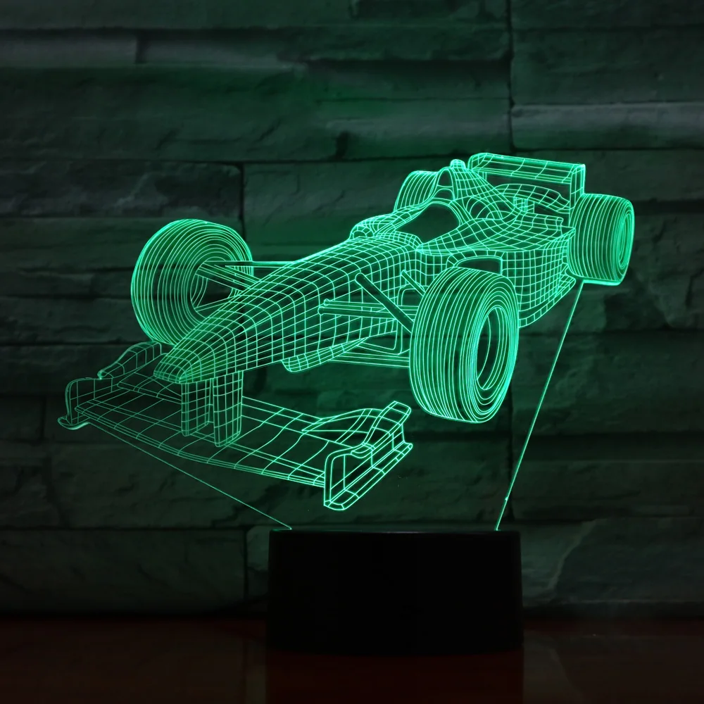 Светодиодная лампа для гоночного автомобиля 3D светильник изменяющийся цвет