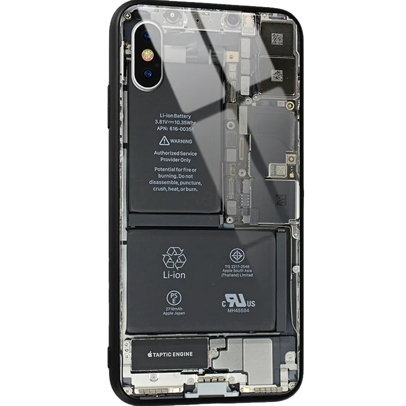 Подходит для 6s/8 p печатной платы Apple 7 plus Чехол мобильного телефона X стеклянный