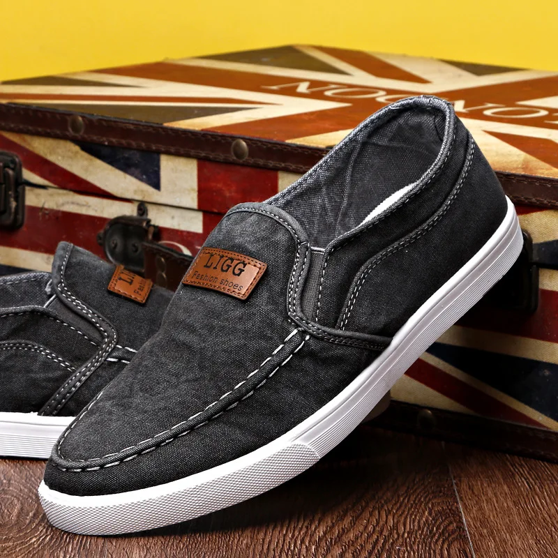 

Men sneakers 2019 new denim lace-up canvas shoes men footwear spring summer plimsolls breathable sneakers men casual shoes