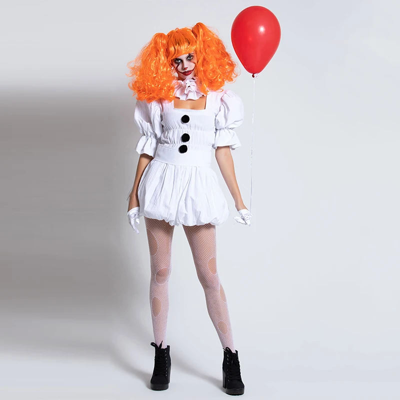 Женский костюм клоуна женский Pennywise взрослый ужасов для Хэллоуина нарядное