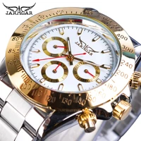 jaragar 2019 montre homme mens watches automatic fashion golden stainless steel date sports mechanical wristwatch clock relogio