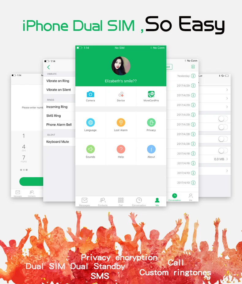 4,7 дюймов 5,5 дюймов адаптер для двойной sim-карты Bluetooth чехол для iPhone 6 7 8 X Тонкий двойной резервный адаптер два активных Sim держатель для карт