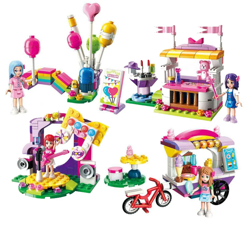 4pcs/lot Colorful town girl house series Compatible Legoingly friends city girls Children's building blocks toys gift | Игрушки и