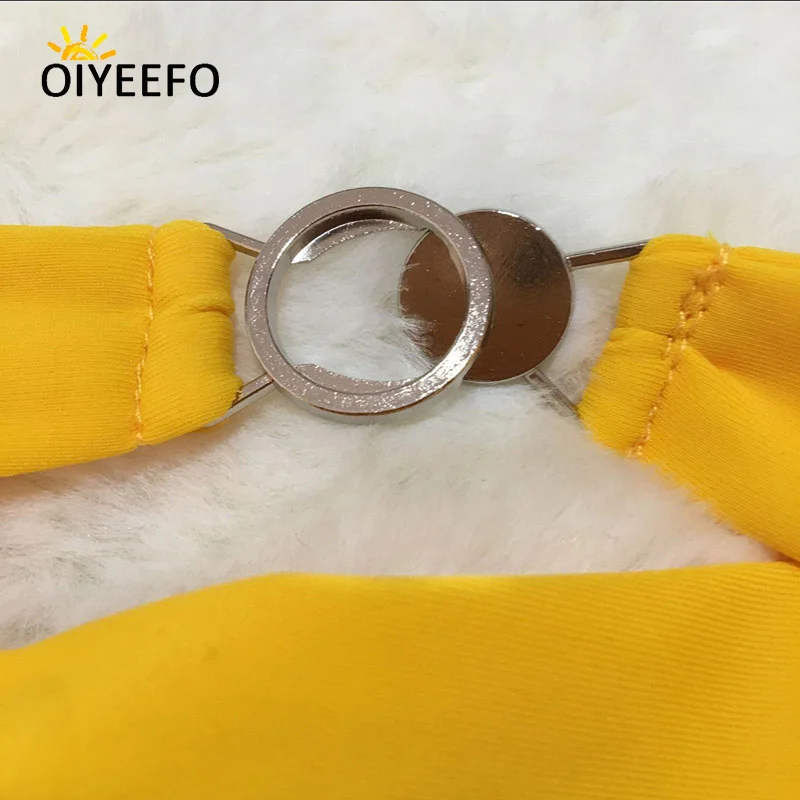 Oiyeefo Chic желтый высокая Талия бикини бразильский с высокой Biquine для женщин