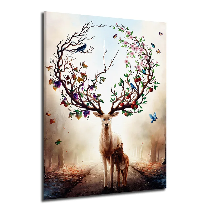 Настенная картина без рамки 3 размера Картина на холсте красочное животное