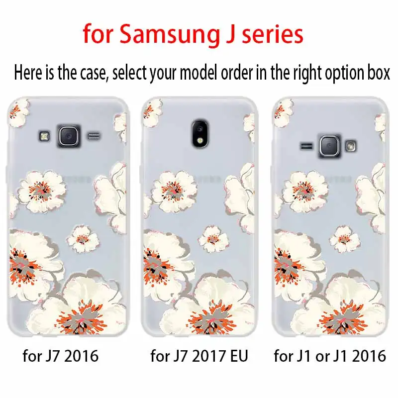 Тропические листья Персиковый Цветок чехол для Samsung J8 J4 J6 Plus 2018 J5 J3 J7 2017 ЕС 2016 Prime