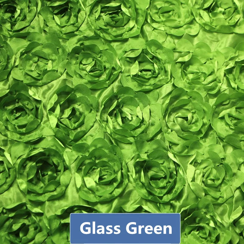 Glass Green Новинка, атласная ткань с объемными розами, Лидер продаж, тканевые платья, юбки - Цвет: Glass Green
