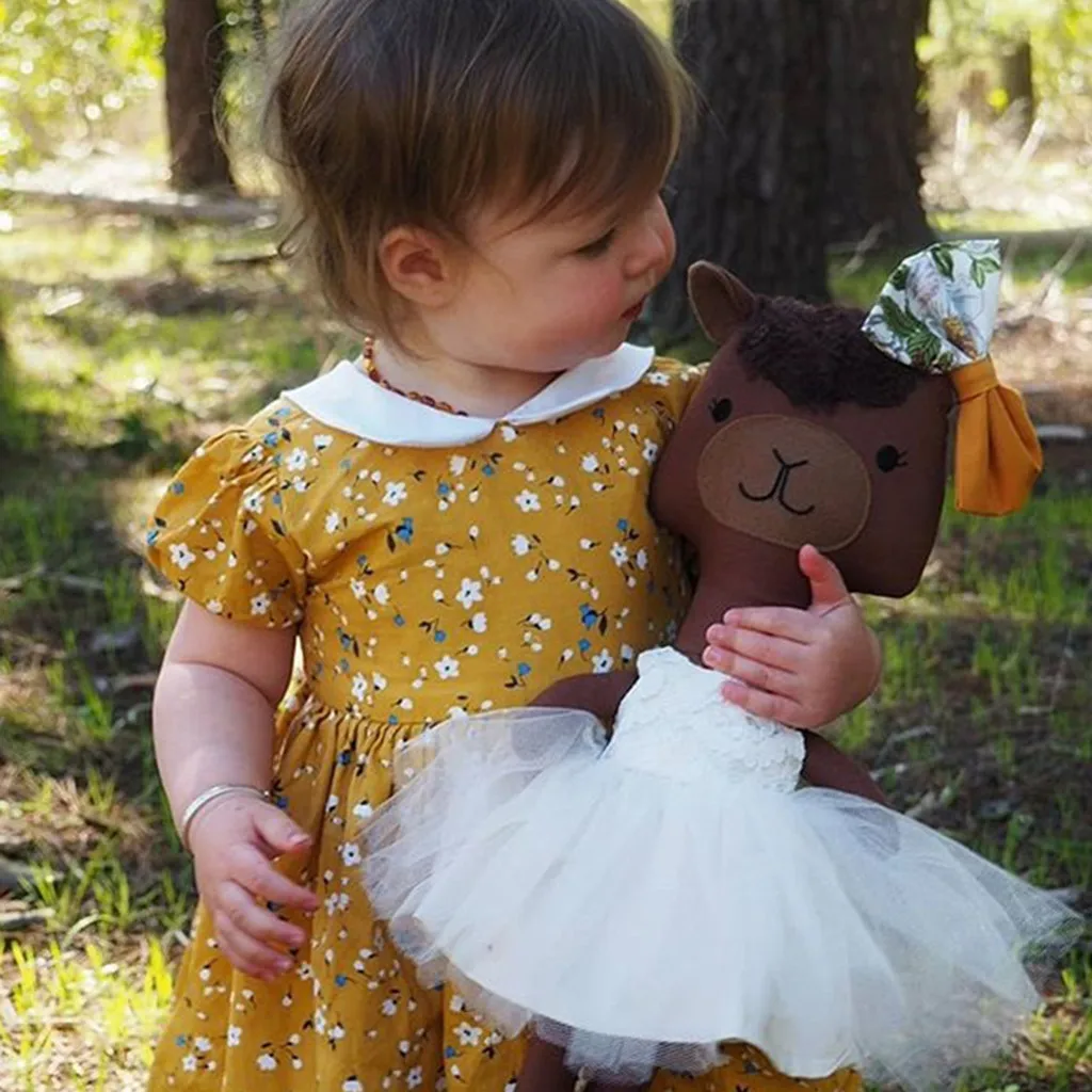 Girls Summer Dress Infant Baby Short Sleeve Floral Print Clothes Princess Party Wedding Dresses T5# | Мать и ребенок