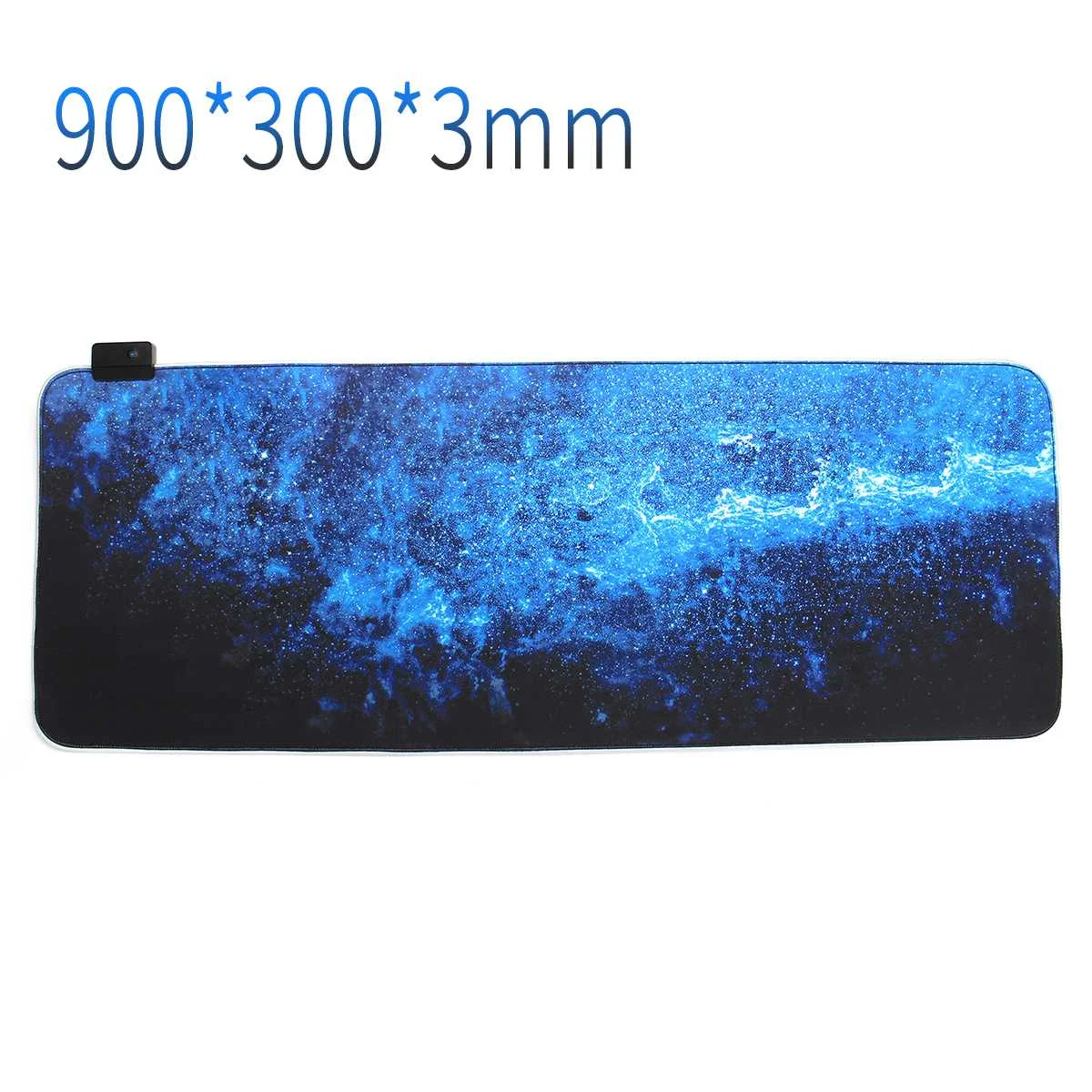 900x300x3mm Большой RGB светодиодный коврик для мыши 7 цветов USB Проводное освещение игровой геймер нескользящий цветной коврик для мыши для ноутбука компьютерный стол коврик мыши - Цвет: 900x300x3mm