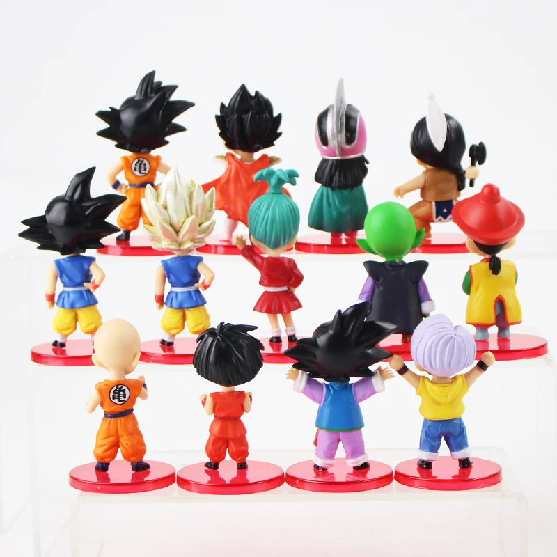 13 шт./лот Dragon Ball Z экшн фигурка Сон Гоку Saiyan Kulilin Chichi Dragon Ball ПВХ фигурка Коллекционные Подарочные модельные игрушки для детей