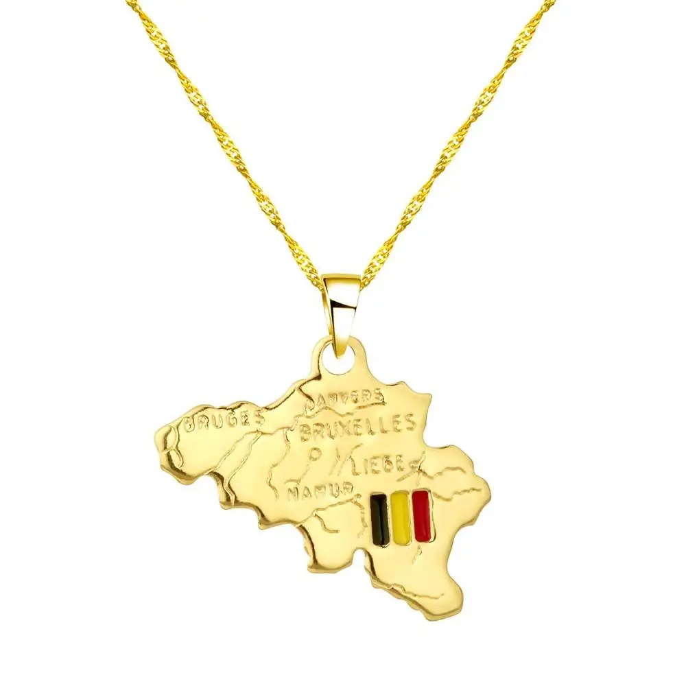 Chereda United Kingdom Map Pendant Necklace For Women Men Vintage Belgium Hip Hop Africa Chain Necklaces Choker | Украшения и