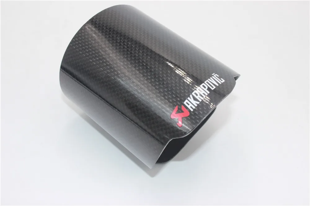 1 шт. Akrapovic глянцевая крышка трубы xhaust автомобильный универсальный глушитель выхлопной трубы Труба насадка на глушитель наконечник выхлопной трубы аксессуары - Цвет: 101MM With Logo