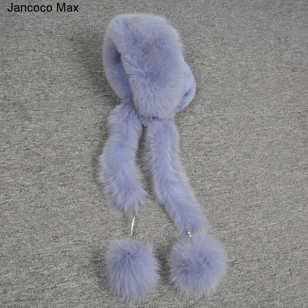 Jancoco Max/новые стильные женские теплые зимние шапки из натурального меха кролика Рекс и лисы модные меховые шапки шарф наивысшего качества S7145