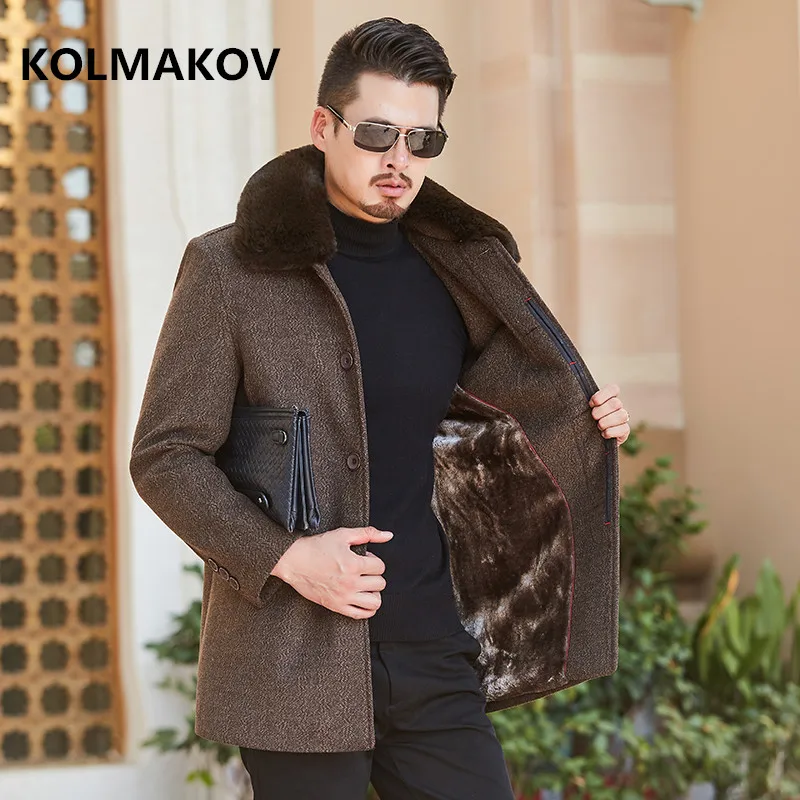 Зимняя куртка высокого качества Мужская модная утолщенная Тренч Мужская Повседневная ветровка шерстяное пальто деловое Мужское пальто