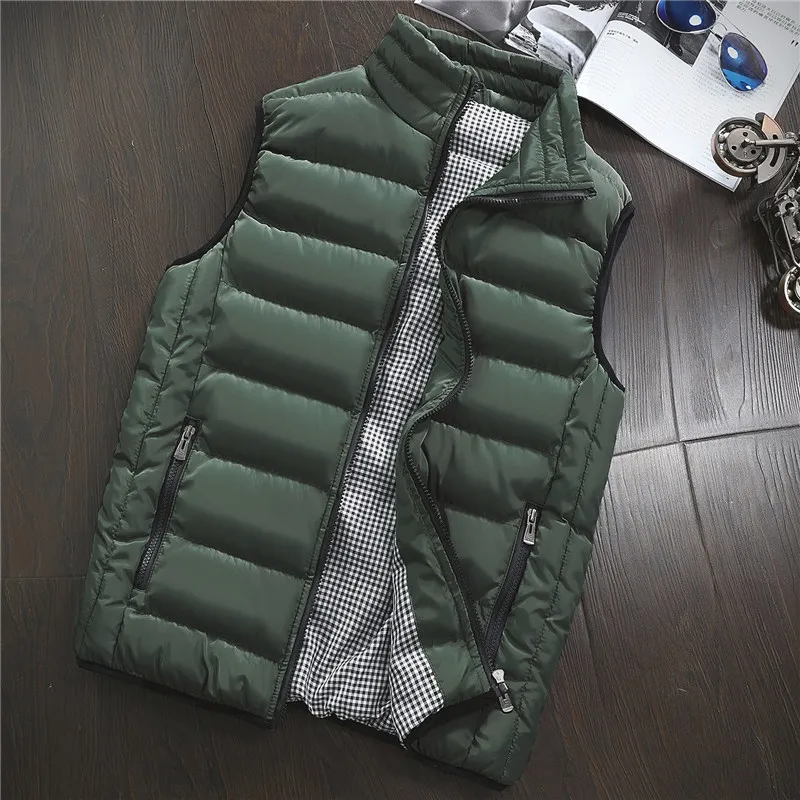 Army green Весна осень мужской стильный жилет мужской s размера плюс 5 xl теплый жилет без рукавов мужской зимний жилет мужской жилет Повседневные Пальто - Цвет: Army green