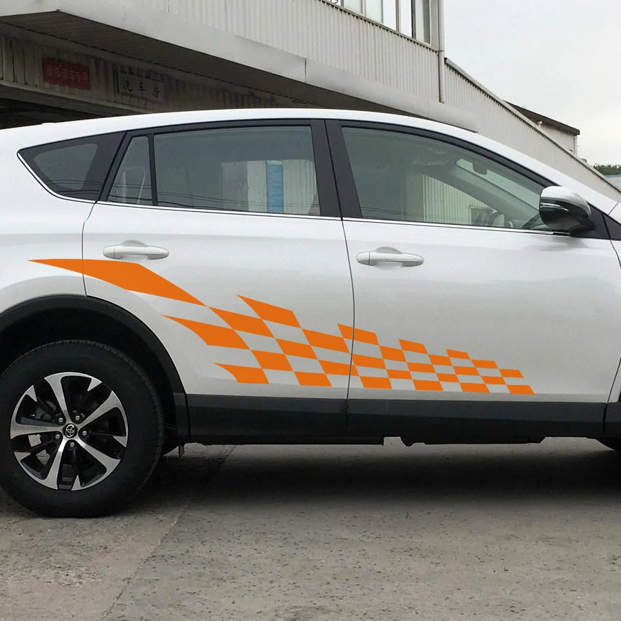 Автомобильные наклейки 2 шт. крутая гоночная боковая дверная сетка графические
