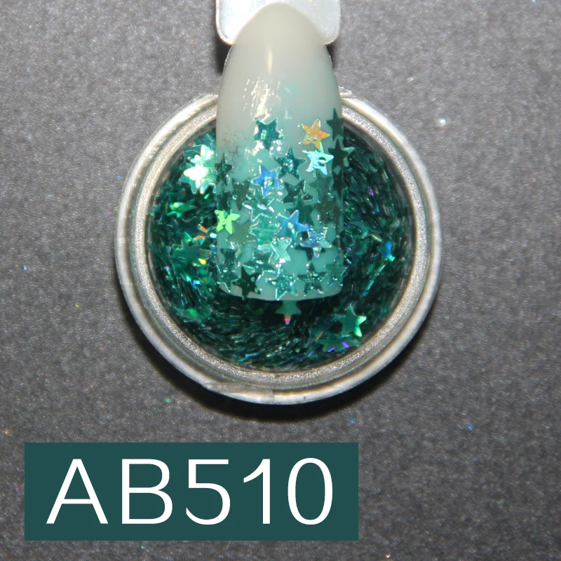 AB510 KADITION новая наклейка красочные блестящие Блестки Блестящий дизайн ногтей Блеск УФ для ногтей украшения «сделай сам» Блестки Блестящие - Цвет: AB510