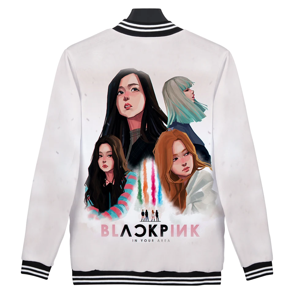 VAGROVSY Kpop Черный Розовый 3D бейсбольная куртка для женщин и мужчин корейский стиль девушки группа толстовки Горячая Распродажа толстовка хип хоп спортивный костюм