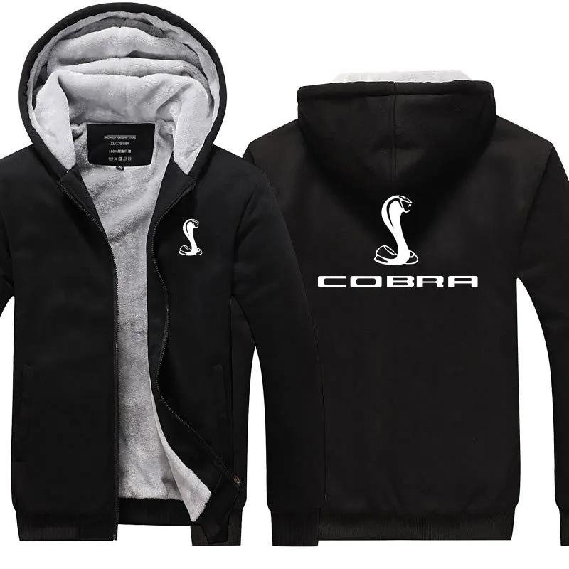 Осенне-зимняя утепленная мужская одежда COBRA свитшоты с капюшоном на молнии