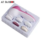 5 в 1 Батарея электрическая вращающаяся Очищающая щетка для лица Водонепроницаемый очищающее средство для лица машина мягкие чистящие салфетки для массаж инструменты для ухода за кожей