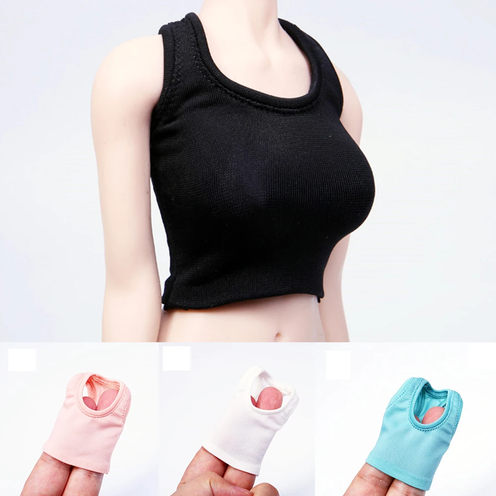 

6 Color For 12 Inch Big Bust Body Girl Vest 1/6 Scale Sexy Short Elastic Sport Vest Candy Colors For Big Chest Ph female body