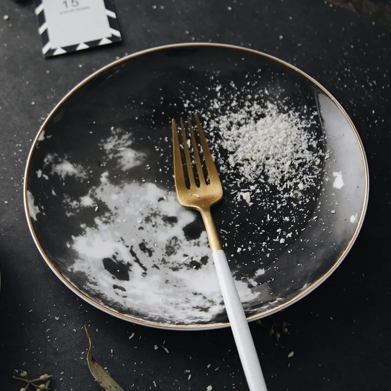 Домашние тарелки для салата блюда пищи из стейка десертный поднос в