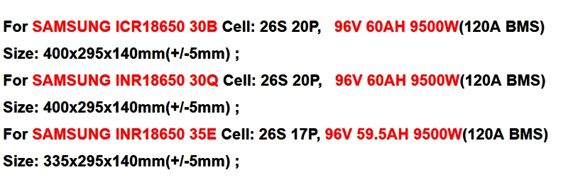 26S 20P 96v 60ah аккумуляторная батарея для samsung 18650 cell 96v 5KW 8 kw Электрический велосипед литий-ионный аккумулятор с 5А зарядным устройством