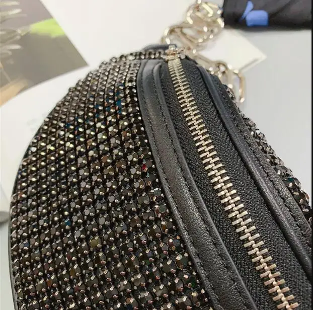 

New style women diamond cow leather fashion belt bag