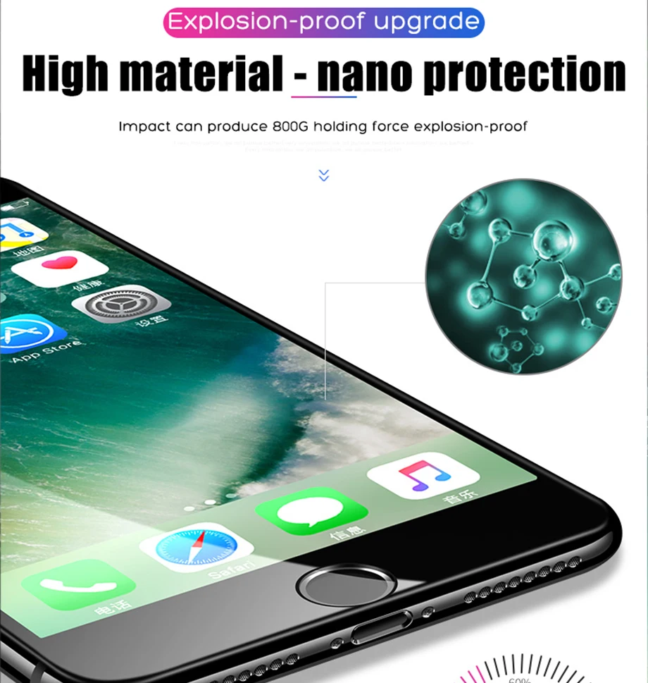 6D стекло на iphone 6 6s Plus 8 7 X Полный экран протектор для iphone 7 8 Plus 5 5S SE алюминиевый сплав закаленное стекло