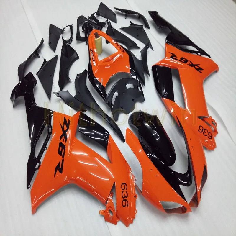 B Пользовательский Корпус мотоцикла для Kawasaki ZX-6R 07-08 636 ZX6R обтекатель zx6r 2007 2008+ Бесплатные болты+ красный зеленый черный - Цвет: B