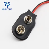 100pcslot 9 v battery connector 9v snap clip lead wire pvc soft leather battery holder tbh s1