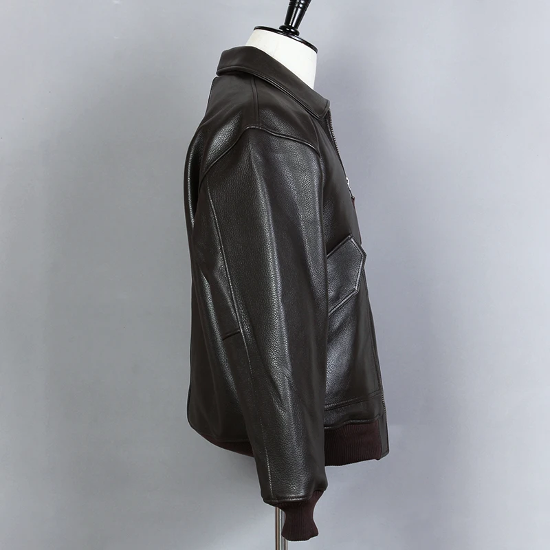 AVIREX FLY куртка из натуральной кожи мужская коричневая воловья куртка-бомбер A2 Air Force Flight куртка однотонная мотоциклетная зимняя куртка
