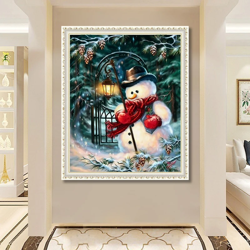 5d алмазное Украшение diy Вышивка крестом lanternsnowman картина из мозаики и бриллиантов