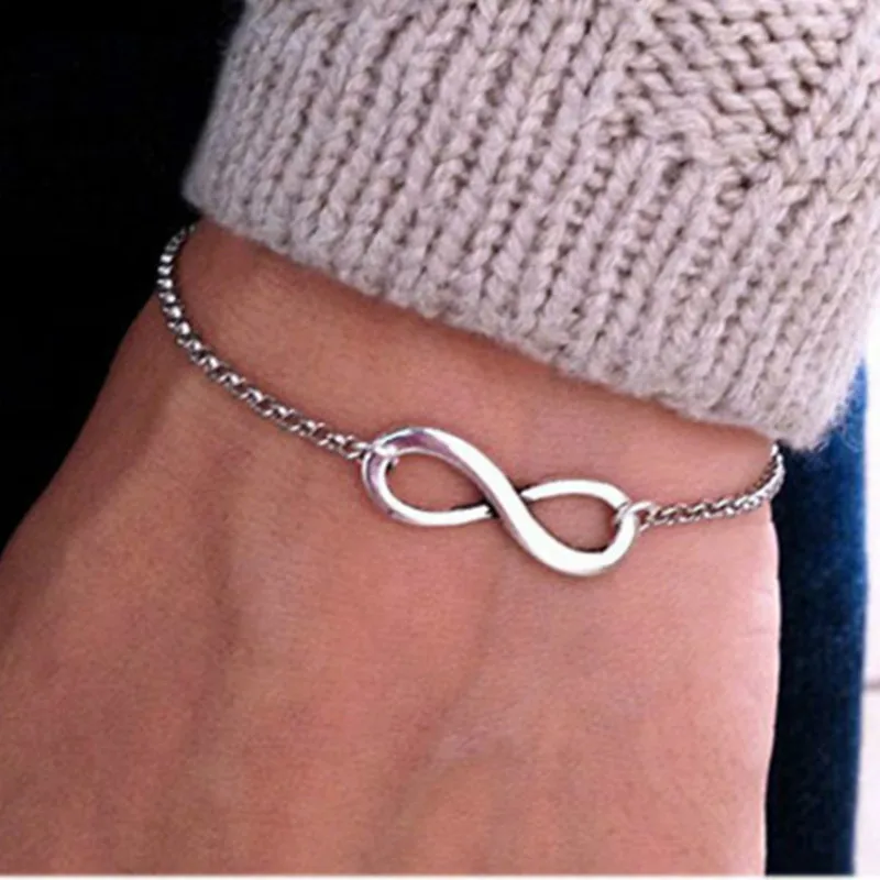 Popular New Women's Jewelry Fashion Simple Retro Auspicious Figures Personality 8 Word Bracelet Girlfriends1-5 # 2118814 | Украшения и