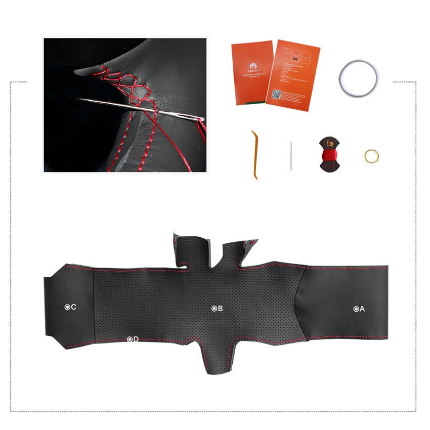 Черный чехол на руль из натуральной кожи MEWANT для Seat Leon 2013 2020 Ibiza Alhambra Arona Ateca Tarraco