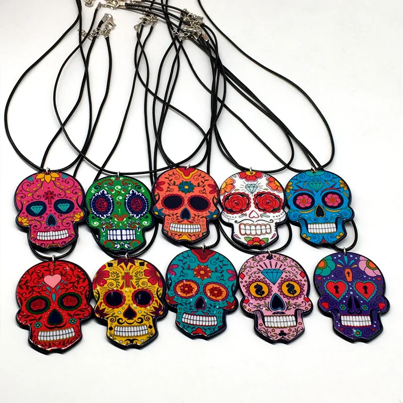 10 шт Calavera сладкое капризное ожерелье с черепом празднование мексиканского Дня