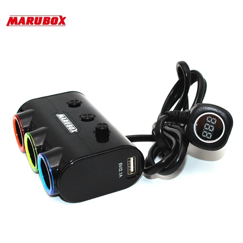 Marubox M12 Разветвитель пригуривателя в автомобиль с USB и Цифровой
