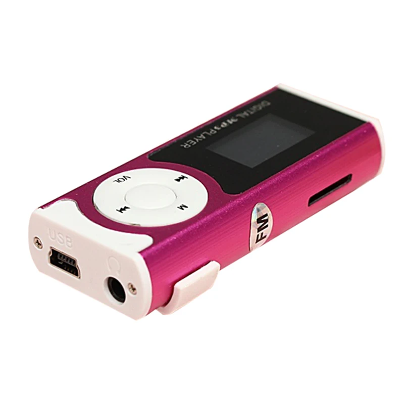 AAAE Top Mini USB Clip LCD MP3 Music Player With LED Light Support 16GB Micro SD TF Card(Blue/Rose red/Silver/Black/Green) | Электроника