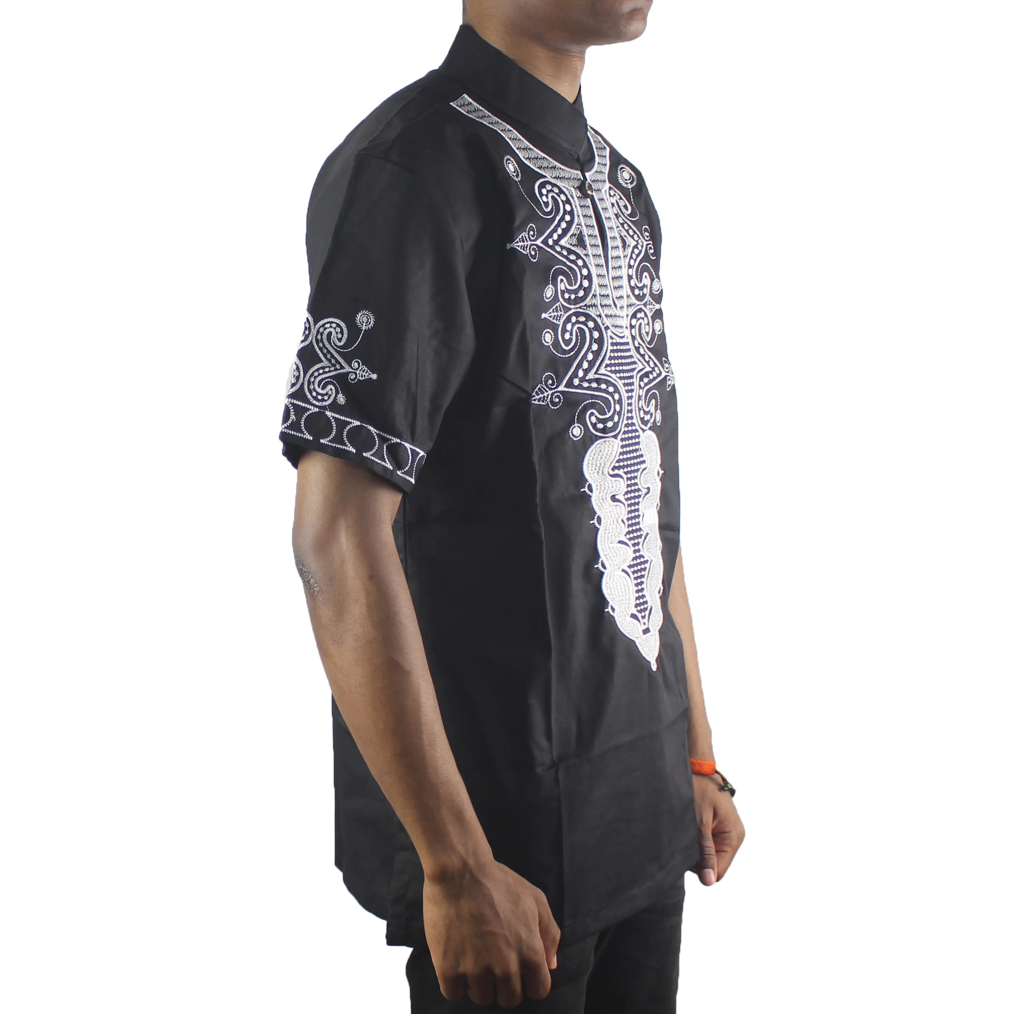 Модная мужская черная футболка Dashiki с вышивкой|Африканская одежда| |