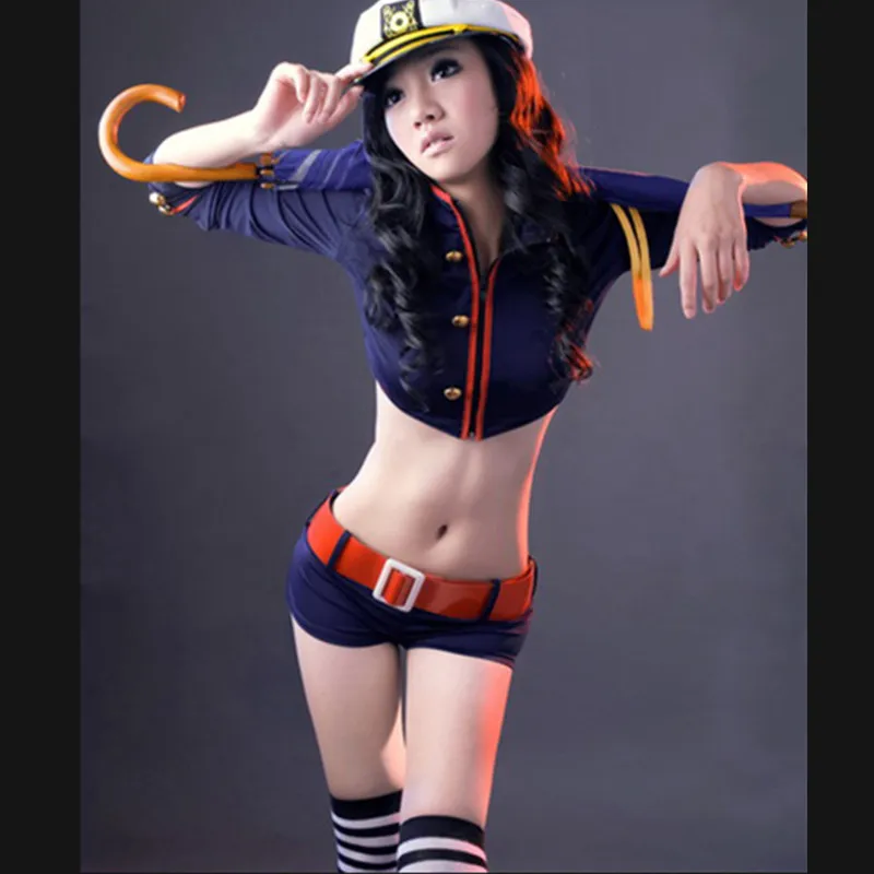 2016 новое поступление синие сексуальные костюмы полиции Клубные женские на