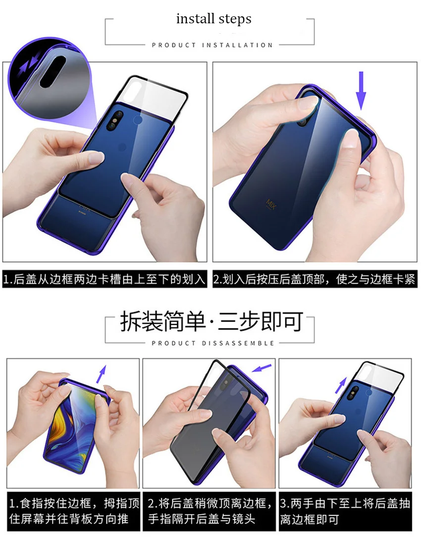 Xiaomi mi x 3 чехол Роскошный металлический бампер чехол на Xiaomi mi x 3 Прозрачный задний Чехол из закаленного стекла для телефона mi x3