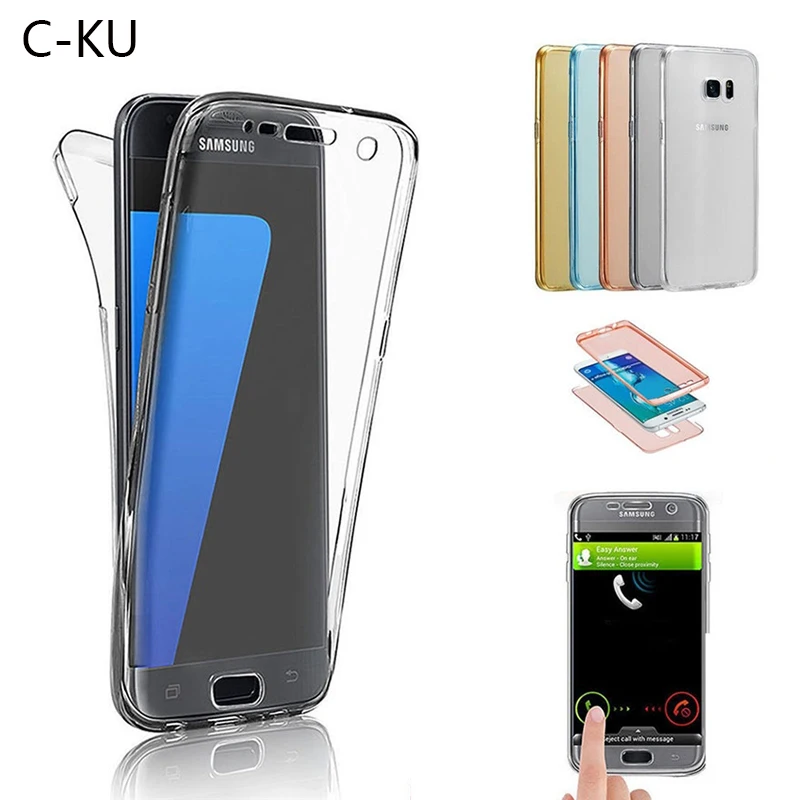 Silicone Case for Samsung Galaxy S6 S6Edge Plus S7 Edge S8 S9 360 Full Clear Cover Coque Note 3 4 5 8 9 |