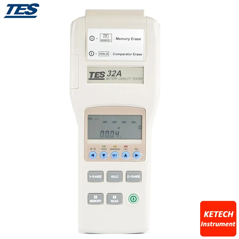 

Battery Capacity/Impedance Tester Resistance/Voltage Meter Memory/Read TES32A
