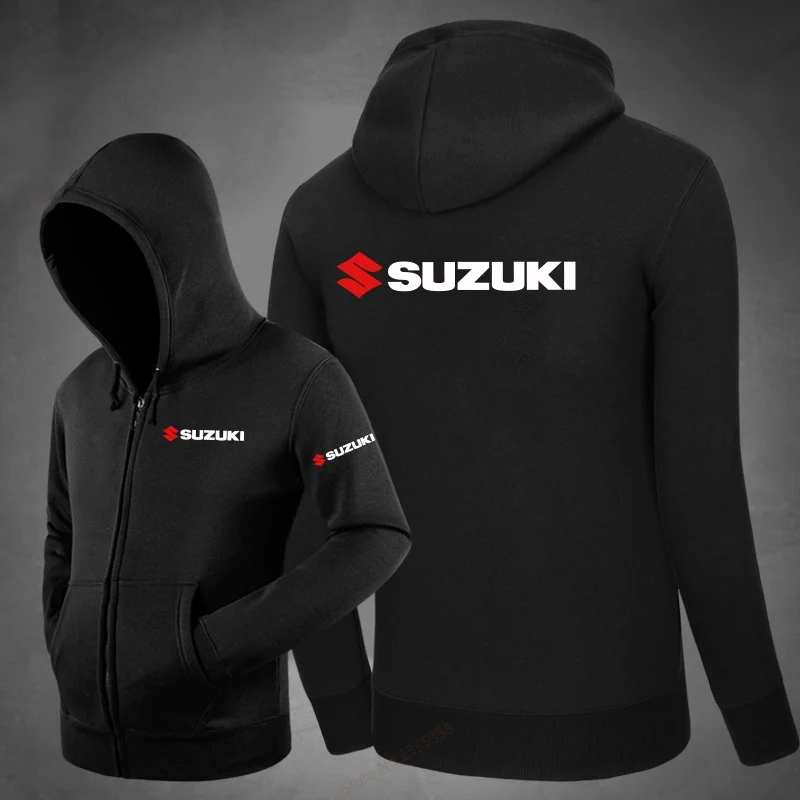 Мужские толстовки зима осень новые модные мужские повседневные толстовки Suzuki толстовка мужская куртка с длинными рукавами на молнии толстовки куртки - Цвет: Черный