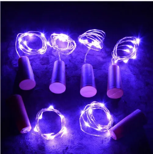 purple 10 упаковок 2 м 20 светодиодный светильник для бутылок на батарейках Водонепроницаемая бутылка для вина DIY цветной светодиодный светильник из пробки для украшения свадебной вечеринки - Испускаемый цвет: purple