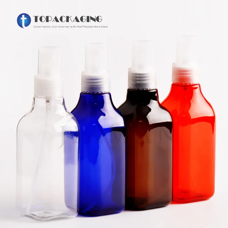 30PCS*200ML Spray Pump Bottle Empty Square Plastic Cosmetic Container Red Perfume Refillable Parfum Pack Blue Fine Mist Atomizer | Красота и
