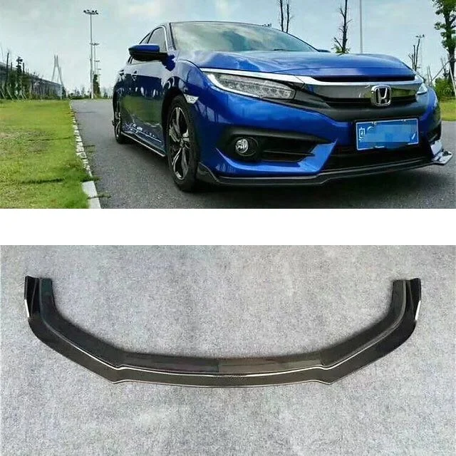 Автомобильные аксессуары для Honda 10-го поколения Civic FC см-Стиль углеродного волокна передний блеск для губ отделка бампера сплиттер Гоночный комплект