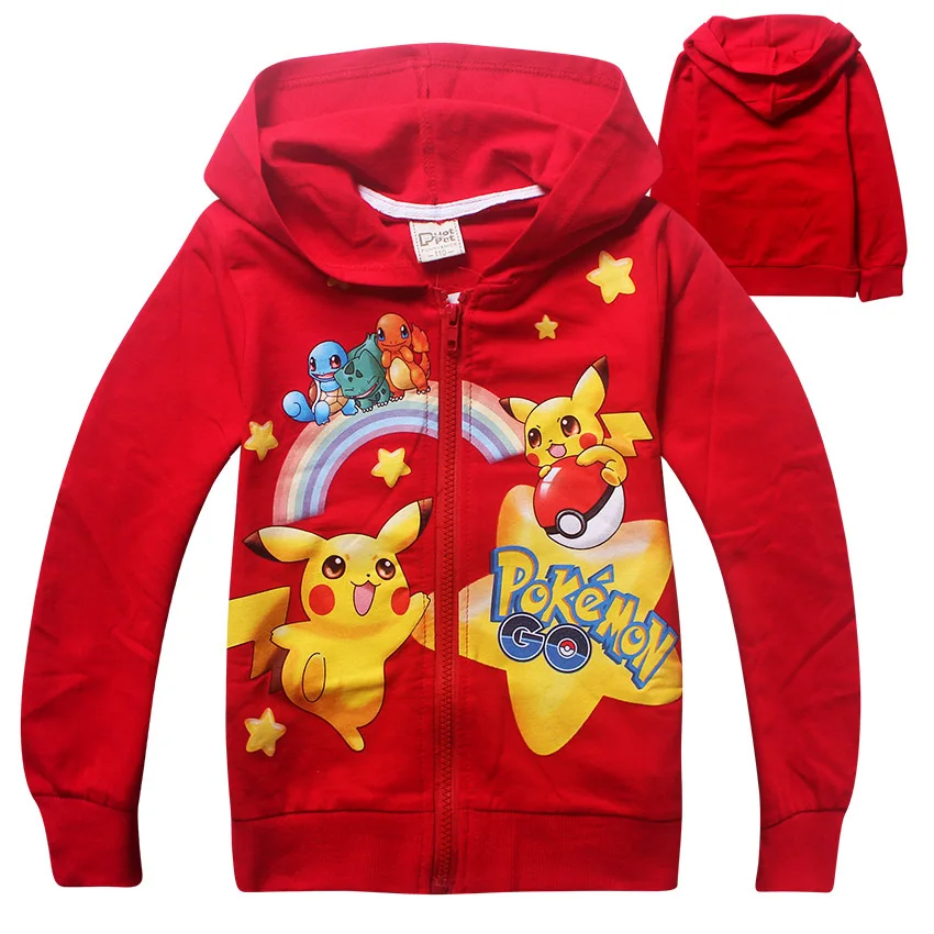 Новинка 2017 года футболка с покемоном го пальто для мальчиков хлопковые толстовки